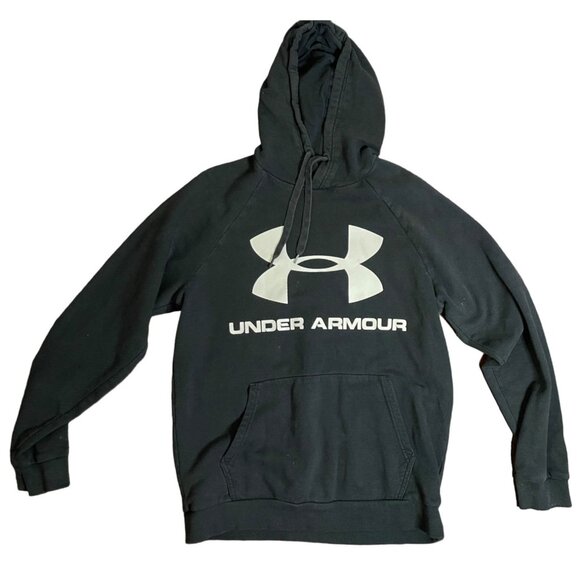 Under Armour Black Hoodie Pullover Sweatshirt Mens Size Medium - Picture 1 of 13